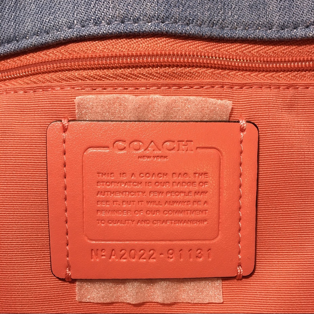 Coach Horse & Carriage Denim Blue Tote Bag Purse - Picture 9 of 9